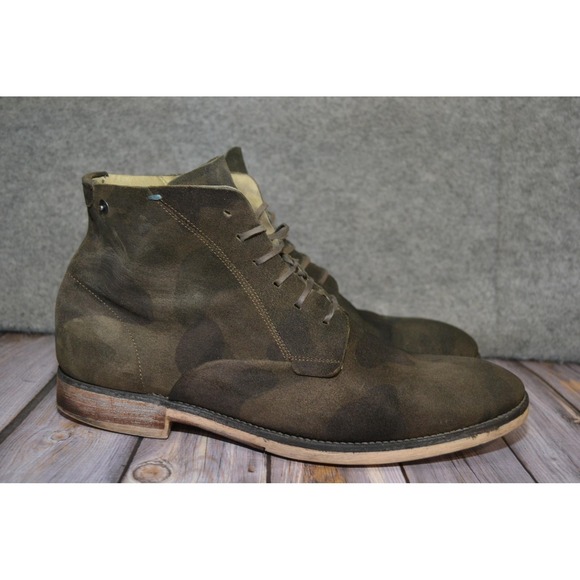 Diesel Other - Diesel Boots Mens Size 10 Green Suede Camouflage Chukka Lace Up Ankle Made Italy